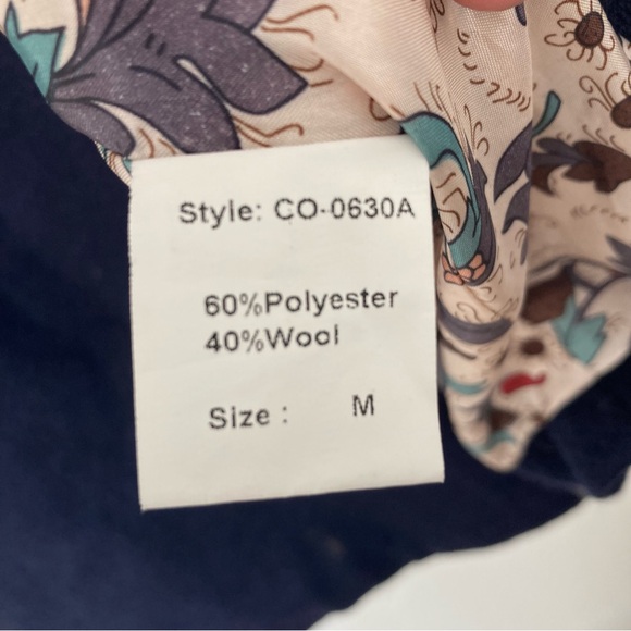 Pink Martini Collection Wool Blend Navy Long Coat, Size M - Picture 5 of 6